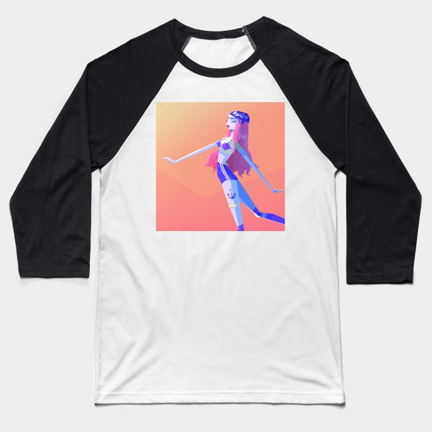 Derby Girl Baseball T-Shirt by Polygonal Mess